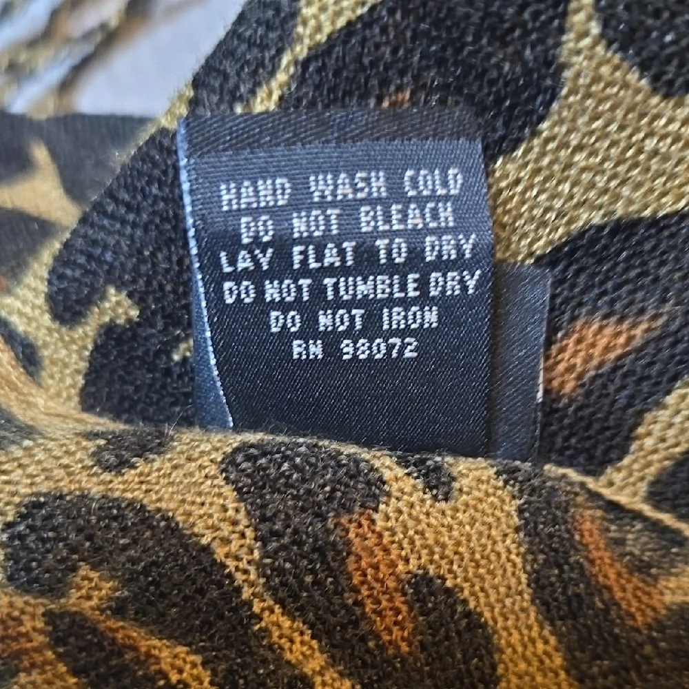 Cejon Leopard Print Scarf Wrap Tan Brown Black Acrylic Animal Print Blanket Shaw